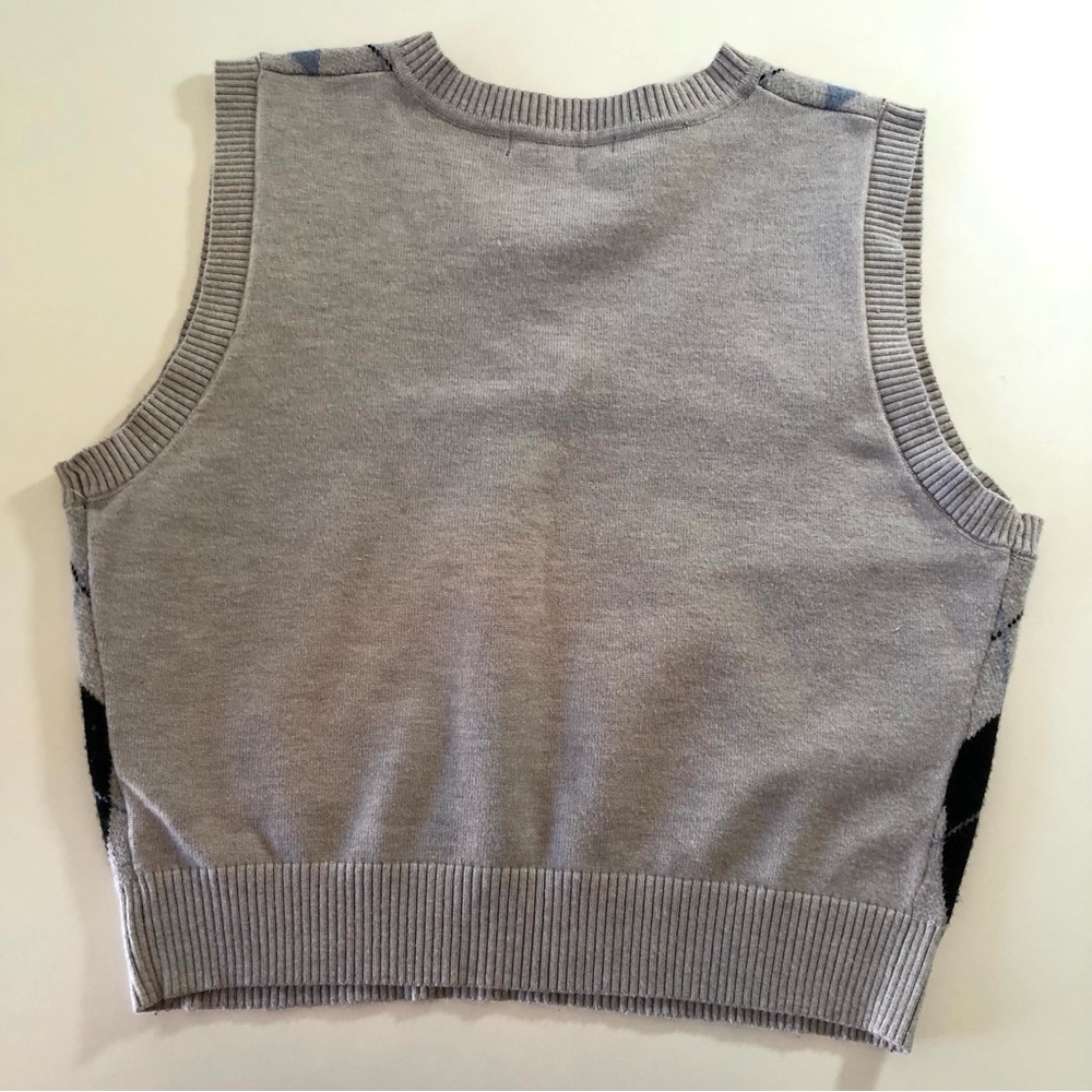 Haute Monde Argyle Sweater Vest Women’s XL Gray, Navy Blue, Light Blue, Viscose - Picture 6 of 8